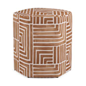 "Painted Maze" - Occasional Ottoman in Terracotta by Kristine Sarley