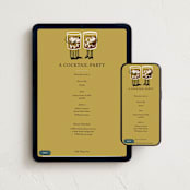 "A Cocktail Party" - Online Dinner and Cocktail Party Invitations in Golden by mo kelley - Mobile + desktop layout