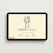 "Fork and Knife" - Online Engagement Party Invitations in Champagne by mo kelley - Desktop layout