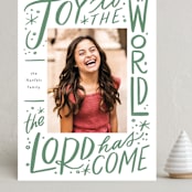 "Joy to the world lettering" - Holiday Cards in Evergreen by Alethea and Ruth - Front