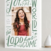 "Joy to the world lettering" - Holiday Cards in Evergreen by Alethea and Ruth - Folded Card