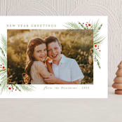 "evergreen branches" - Holiday Cards in Moss by Karidy Walker - Front