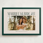 "Married & Bright" - Holiday Cards in Spruce by Ekko Studio - Front