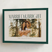 "Married & Bright" - Holiday Cards in Spruce by Ekko Studio - Folded Card