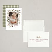 "Winter Holly Garden" - Holiday Cards in Holly Berry by Wildfield Paper Co - Assembled