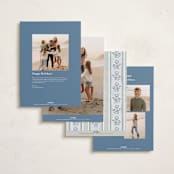 "Wildflower Holiday ribbon" - Holiday Cards in Blueberry by Jackie Crawford - Back of Card Options