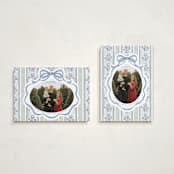 "Wildflower Holiday ribbon" - Holiday Cards in Blueberry by Jackie Crawford - Photo Orientation Options