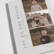 "Joyous Trio" - Holiday Cards in Cobblestone by Nicole Walsh - Detail