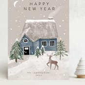 "Winter's Night" - Holiday Cards in Dusk by Maja Cunningham - Front