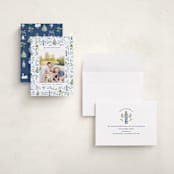 "Nutcracker ribbons" - Holiday Cards in Blue Ribbon by Sarah Knight - Assembled