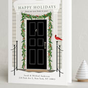 "From our home to yours" - Holiday Cards in Midnight by Susan Moyal - Folded Card