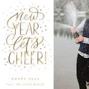 "New Year Let's Cheer!" - Holiday Cards in Champagne by Erin German - Detail
