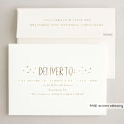 "New Year Let's Cheer!" - Holiday Cards in Champagne by Erin German - FREE Recipient Addressing