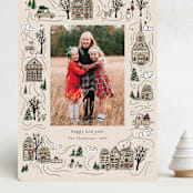 "Holiday Village" - Holiday Cards in Snicker Doodle by Cindy Reynolds - Front