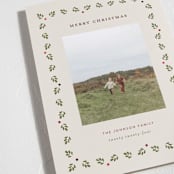 "Framed by Holly" - Holiday Cards in Vintage Holiday by Poised Avenue - Detail