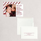 "Merrier Days Ahead" - Holiday Cards in Cherry by Playground Prints - Assembled