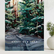 "Peaceful Forest" - Holiday Cards in Wintermint by Holly Whitcomb - Front