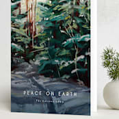 "Peaceful Forest" - Holiday Cards in Wintermint by Holly Whitcomb - Folded Card