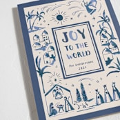 "Painted Nativity" - Holiday Cards in Blue Jay by Teju Reval - Detail