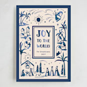 "Painted Nativity" - Holiday Cards in Blue Jay by Teju Reval - Full Design