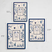 "Painted Nativity" - Holiday Cards in Blue Jay by Teju Reval - Formats Available
