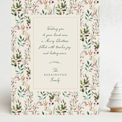"Watercolor Print" - Holiday Cards in Holly by Becky Nimoy - Front