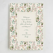 "Watercolor Print" - Holiday Cards in Holly by Becky Nimoy - Full Design