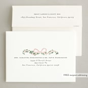 "Vintage Bow Tree" - Holiday Cards in Blush by Itsy Belle Studio - FREE Recipient Addressing