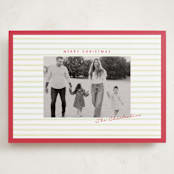 "Framed in Stripes" - Holiday Cards in Holly by Poised Avenue - Front