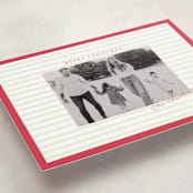 "Framed in Stripes" - Holiday Cards in Holly by Poised Avenue - Detail