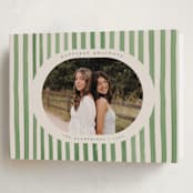 "Vintage Stripes" - Holiday Cards in Evergreen by Teju Reval - Folded Card