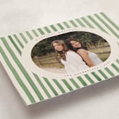 "Vintage Stripes" - Holiday Cards in Evergreen by Teju Reval - Detail
