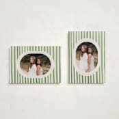 "Vintage Stripes" - Holiday Cards in Evergreen by Teju Reval - Photo Orientation Options