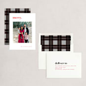"Bold Merry" - Holiday Cards in Cranberry by That Girl Press - Assembled