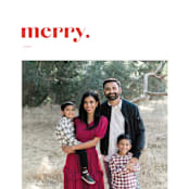 "Bold Merry" - Holiday Cards in Cranberry by That Girl Press - Detail