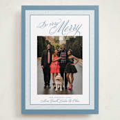 "Merry Striped Frame" - Holiday Cards in Frost by Alston Foster - Front