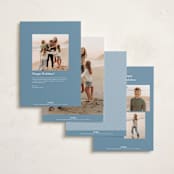 "Merry Striped Frame" - Holiday Cards in Frost by Alston Foster - Back of Card Options