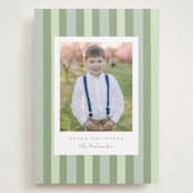 "Christmas stripe" - Holiday Cards in Sage by Sara Hicks Malone - Front