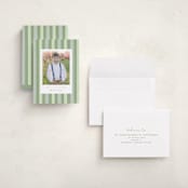 "Christmas stripe" - Holiday Cards in Sage by Sara Hicks Malone - Assembled