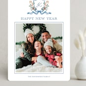 "Family Crest" - Holiday Cards in Blue Spruce by Cass Loh - Front