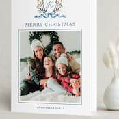 "Family Crest" - Holiday Cards in Blue Spruce by Cass Loh - Folded Card