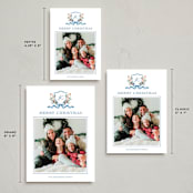 "Family Crest" - Holiday Cards in Blue Spruce by Cass Loh - Formats Available