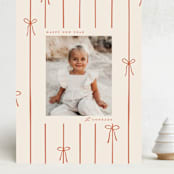"lines of bows" - Holiday Cards in Cider by Ellen Schlegelmilch - Front