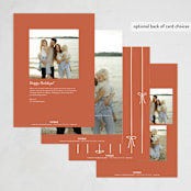 "lines of bows" - Holiday Cards in Cider by Ellen Schlegelmilch - Back of Card Options