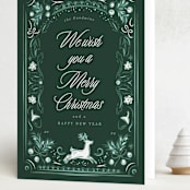 "Regency Woodland" - Holiday Cards in Frosted Forest by Corinne Malesic - Folded Card
