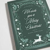 "Regency Woodland" - Holiday Cards in Frosted Forest by Corinne Malesic - Detail