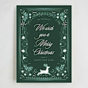 "Regency Woodland" - Holiday Cards in Frosted Forest by Corinne Malesic - Full Design