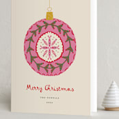 "Vintage Christmas Ornament" - Holiday Cards in Vanilla by Erika Firm - Folded Card