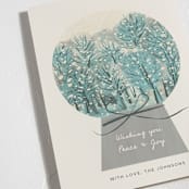 "Winter Forest Snow Globe" - Holiday Cards in Wintergreen by Ani Somi - Detail