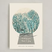 "Winter Forest Snow Globe" - Holiday Cards in Wintergreen by Ani Somi - Full Design